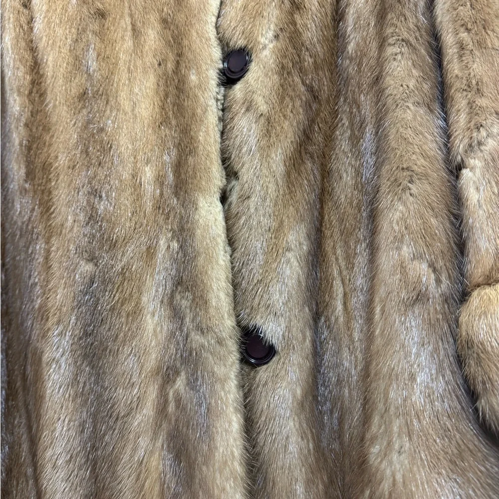 Custom made Mink Fur coat ladies Size 12-14 Jacket with Plush Fur Collar - Picture 8 of 16